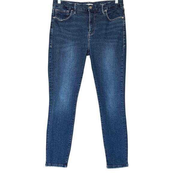 Good American Good Legs Skinny Cropped Jeans in Blue260 Womens Size 14/32 - Picture 2 of 11